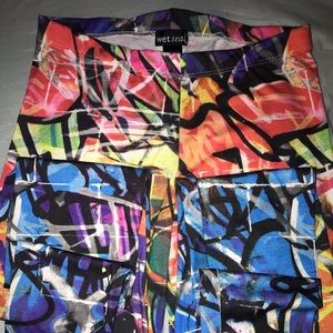 Wet Seal graffiti leggings